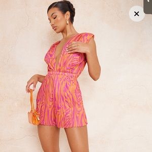 PLT - pink zebra print romper